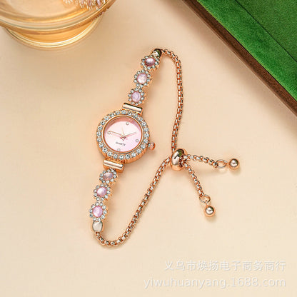 Fashion watch, small dial watch, women's high-end feel, pull-out bracelet watch