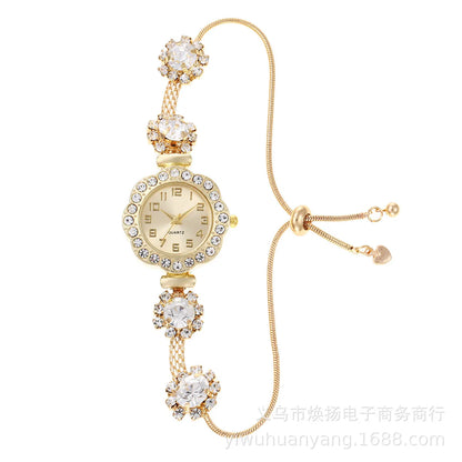 Fashion watch, small dial watch, women's high-end feel, pull-out bracelet watch